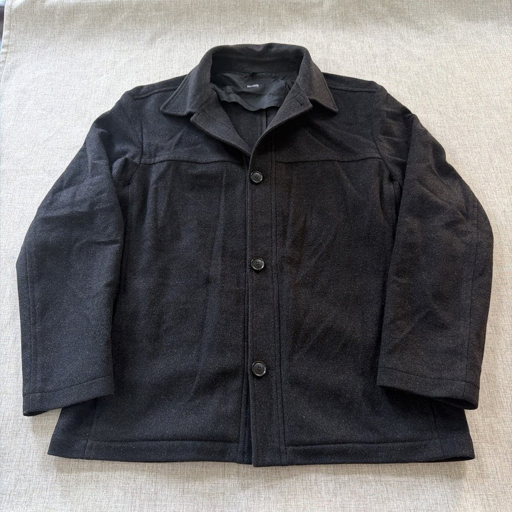 Hugo Boss Wool Cashmere Car Coat Men's 42R Chester Gray minimalist quiet luxury